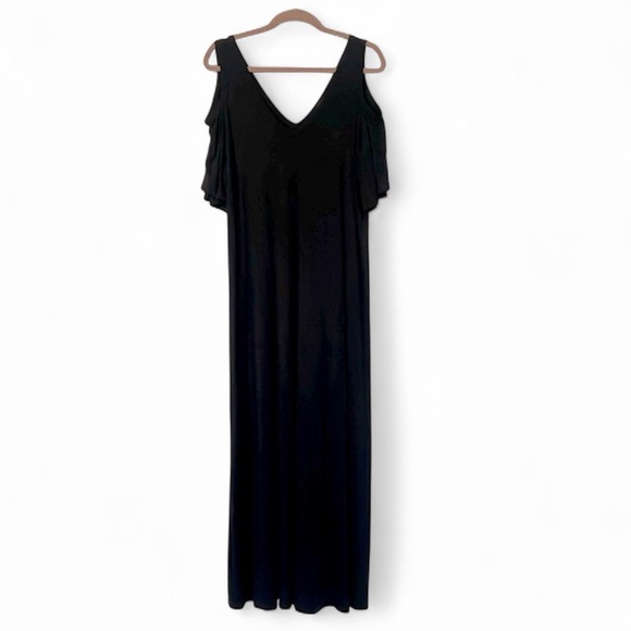 Karen Kane Black V-Neck A-Line Maxi Dress 0X - Picture 4 of 9
